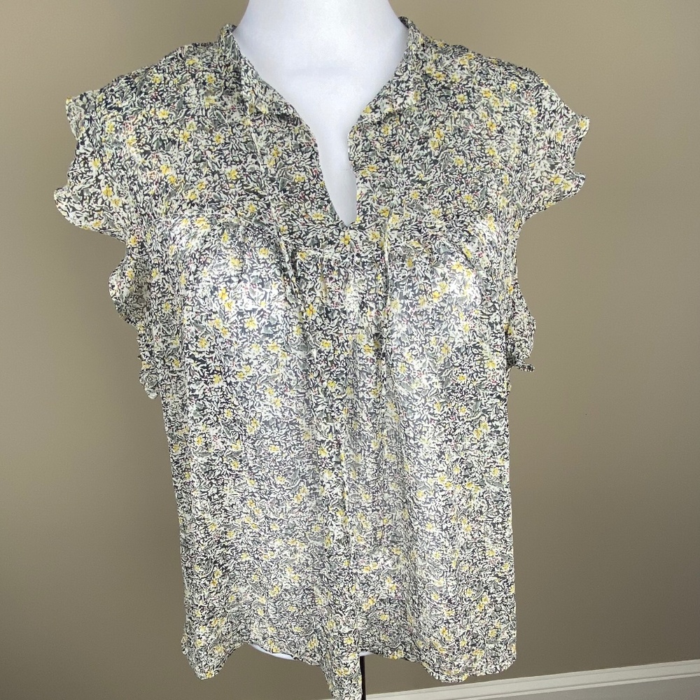 Lucky Brand XL tie front boho blouse